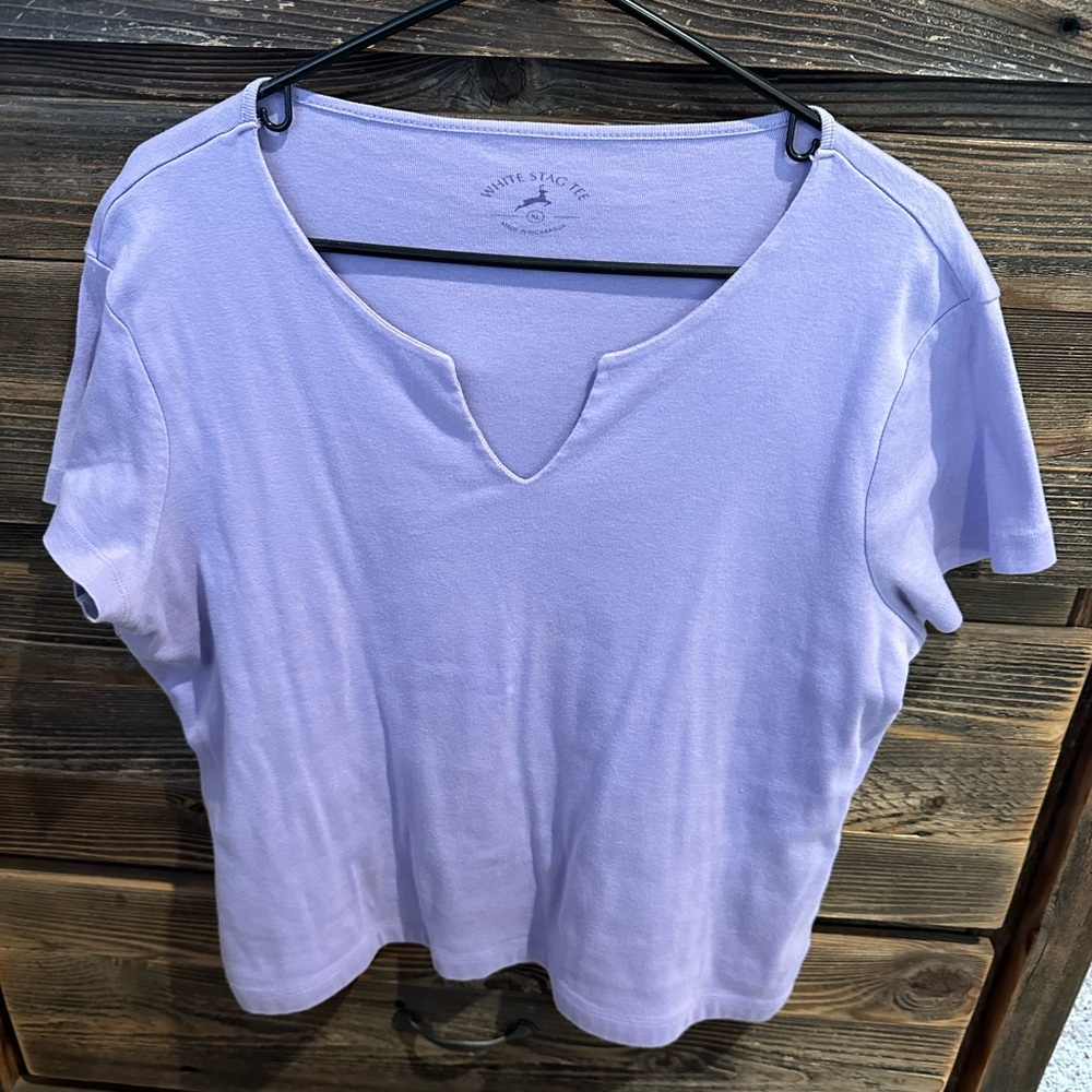 White Stag XL lavender v-neck top